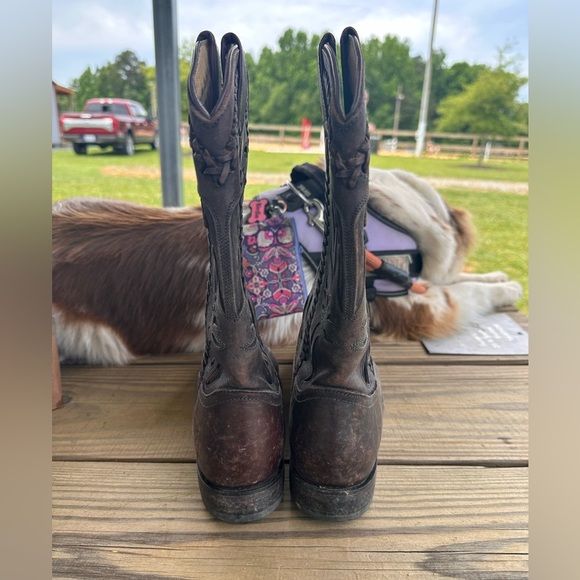 Frye Dark Brown Wyatt Overlay Western Boots size 7.5. - Picture 5 of 8